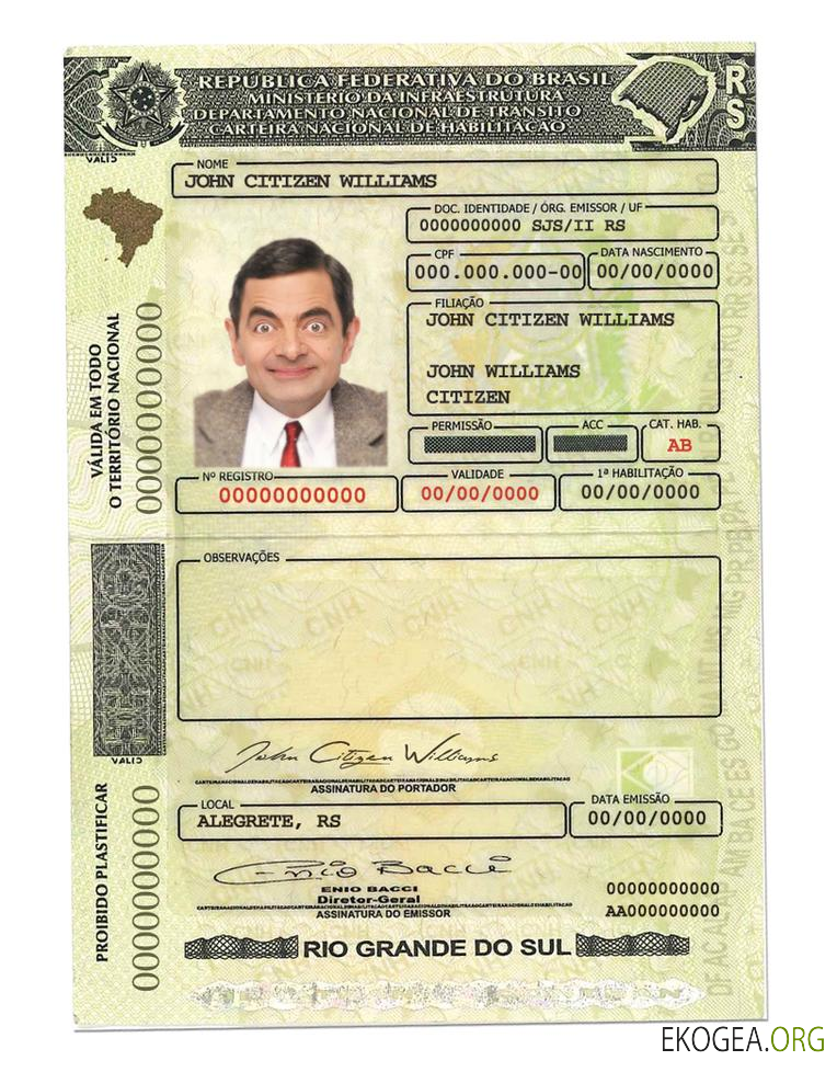 Brazil(RioGrandedoSul)driving license